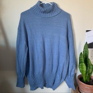 A New Day sky blue, oversized turtleneck sweater